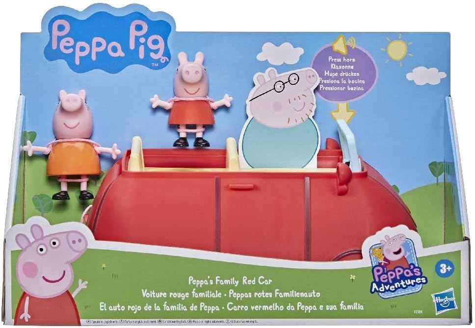 Peppa Pig Peppa’s Family Red Car Preschool Toy with Speech and Sound Effects, for Ages 3 and Up