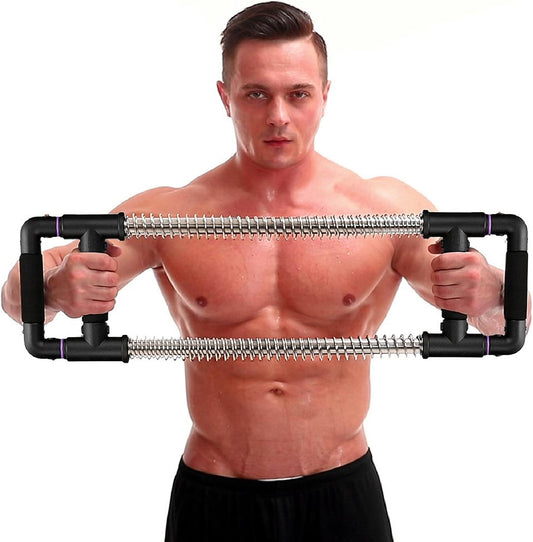 GoFitness Push Down Bar Machine - Portable Chest Expander for Upper Body Strength Training