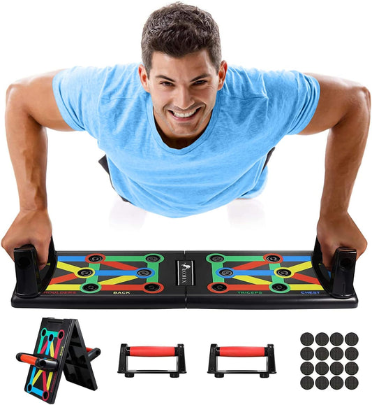 ROMIX 12-in-1 Multifunctional Push Up Board - Portable Strength Training Fitness Equipment for Home Gym