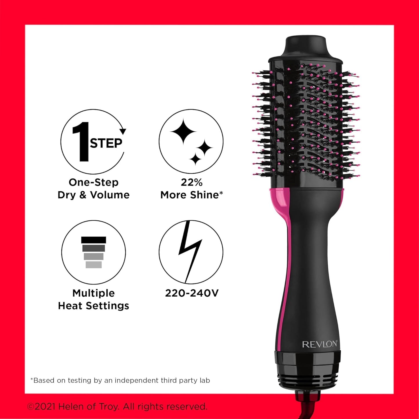 Revlon One-Step Hair Dryer and Volumizer - 2-in-1 Styling Tool with Ionic and Ceramic Technology, Oval Design, RVDR5222