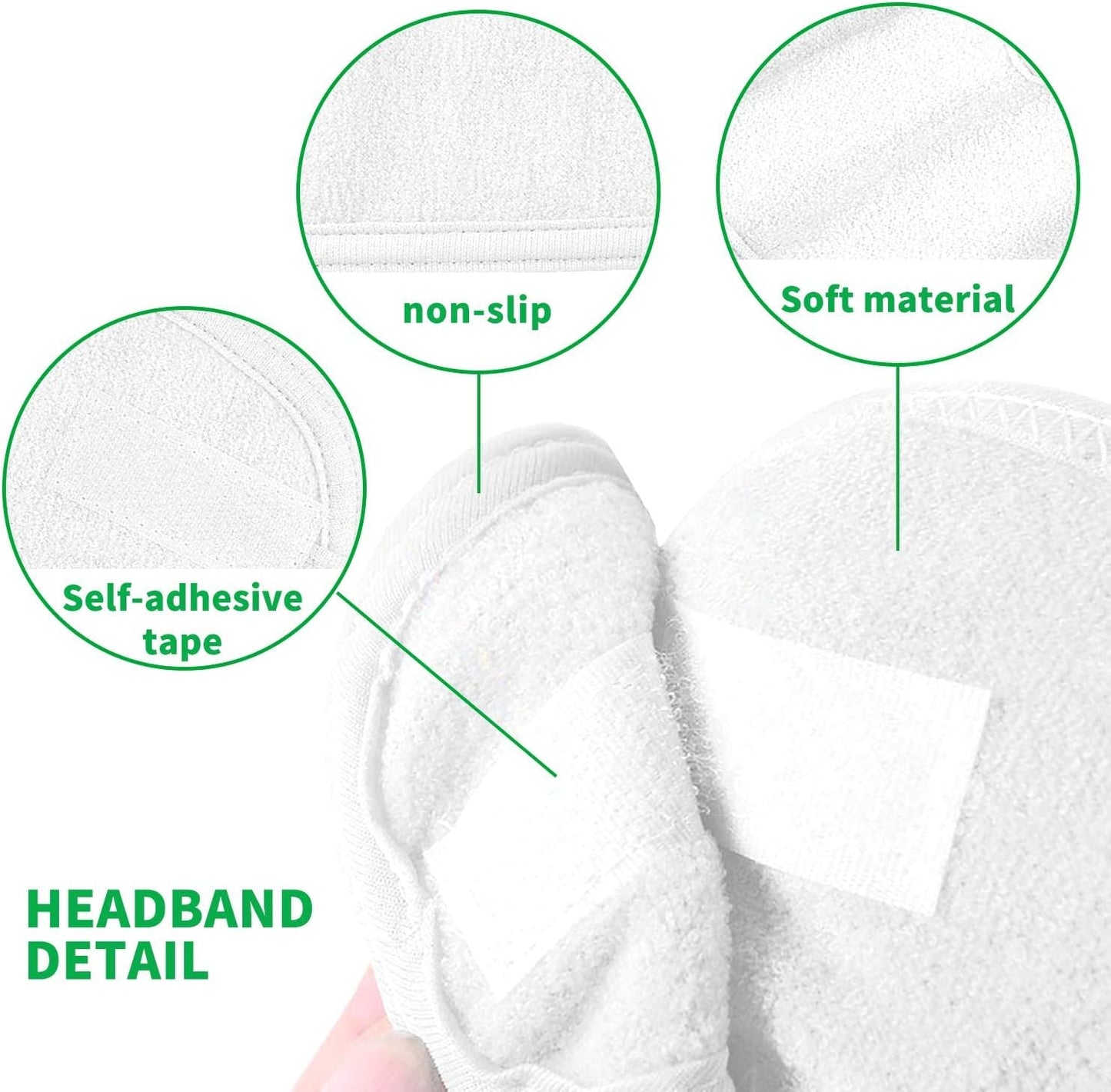 XCOZU 3 Pieces Towel Headband for Women - Spa, Yoga, Shower Hair Bands (3 Colors)